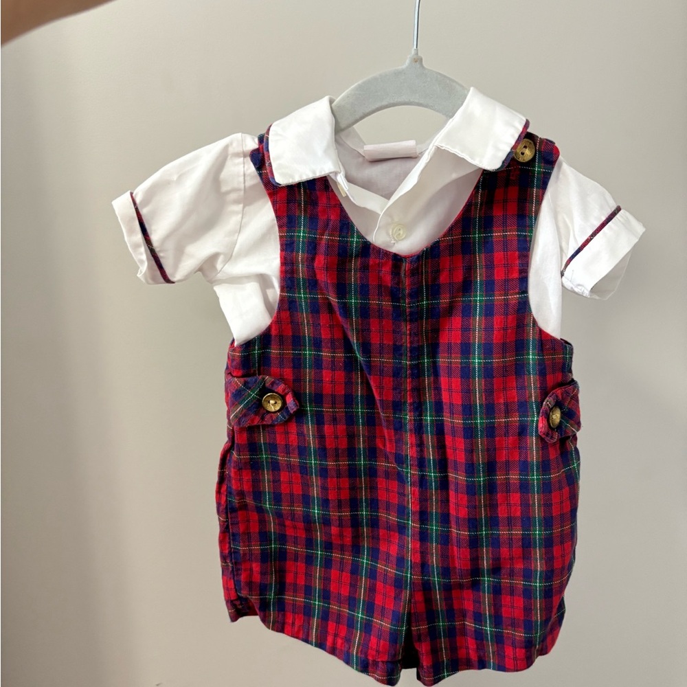 Nursery Rhyme Red and Blue Plaid Kids Set